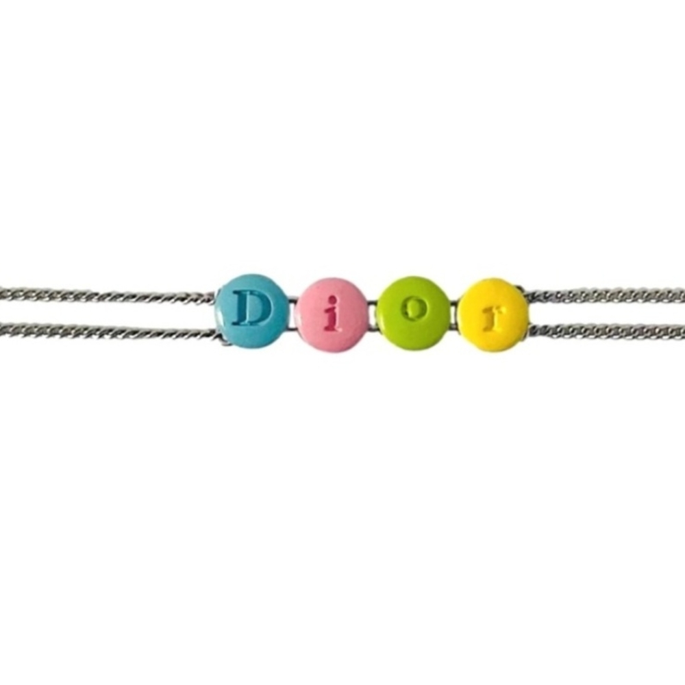 Dior Rare Multicolor Logo Bonbon Candy Choker Necklace - Picture 3 of 5